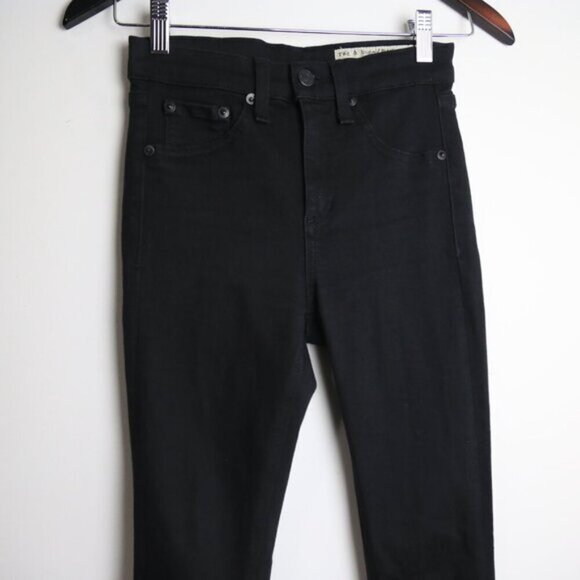 Rag & Bone Flexi Nina Skinny Smooth & Sculpt Denim Black Jeans Size 24 - Picture 3 of 11
